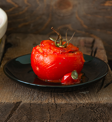 Goat Cheese, Red Pepper & Basil Stuffed Tomatoes