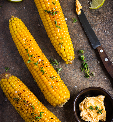 Grilled Sweet Corn with Spicy Lime Butter