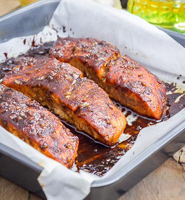 Honey Hoisin Glazed Salmon